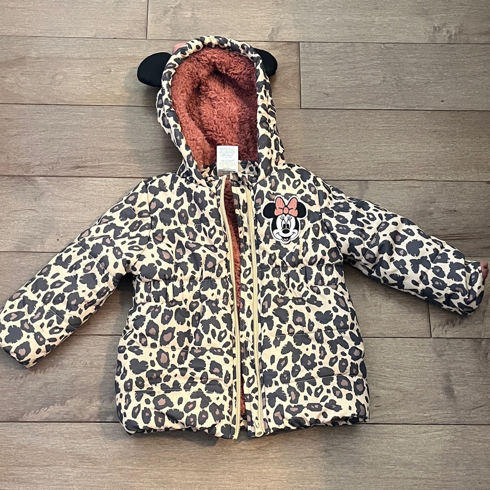 Disney Leopard Print Jacket with Faux Fur Lining